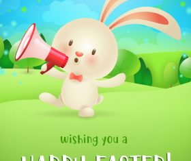 Cute easter rabbit cartoon design vector