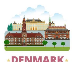 Denmark travel elements design vector