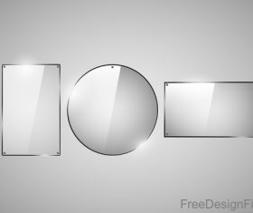 Different glass plates design vector 01