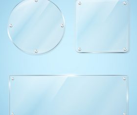 Different glass plates design vector 02