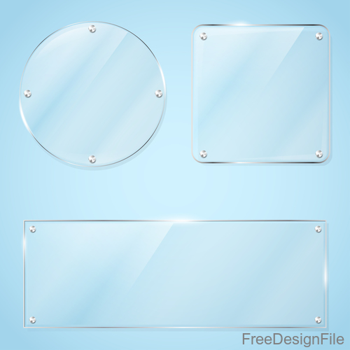 Different glass plates design vector 02
