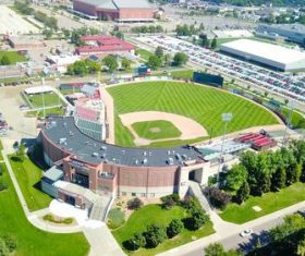 Drone aerial photography baseball field Stock Photo 01