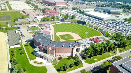 Drone aerial photography baseball field Stock Photo 01