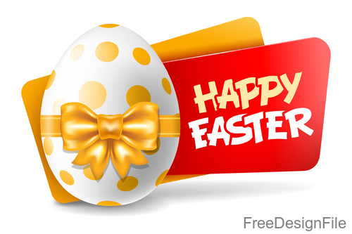 Easter banners with egg and bows vector