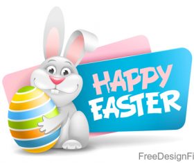 Gress with rabbit and easter egg vectors 02 free download