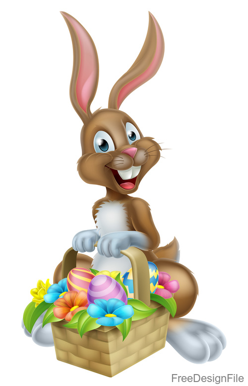 Easter bunny funny illustration vector 01