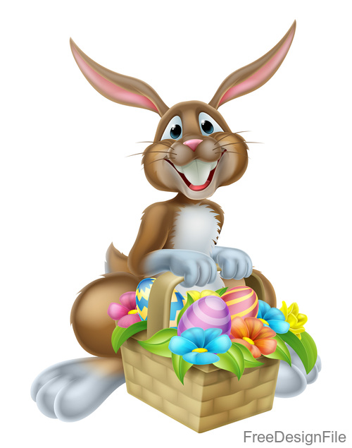 Easter bunny funny illustration vector 02