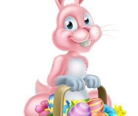 Easter bunny funny illustration vector 03