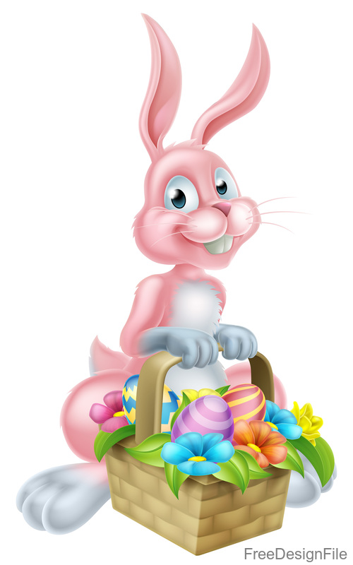 Easter bunny funny illustration vector 03
