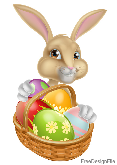 Easter bunny funny illustration vector 04