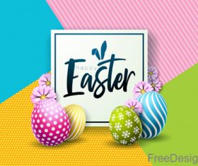 Easter card design with colored background vector
