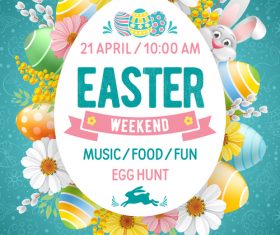 Easter club poster template vector