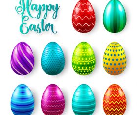 Easter egg colorful vector material 01