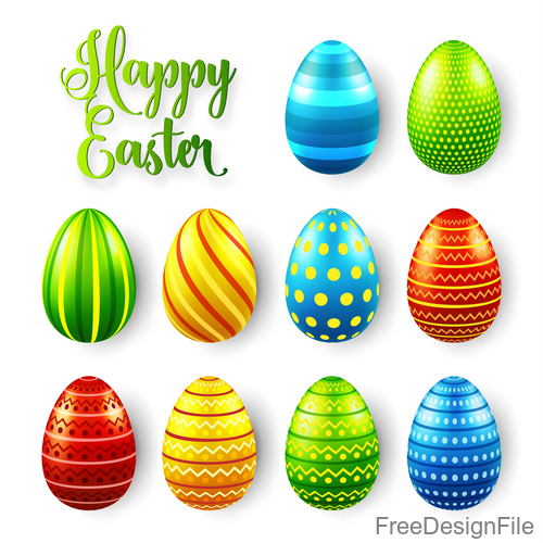 Easter egg colorful vector material 02