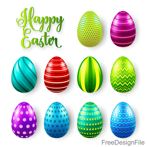 Easter egg colorful vector material 03