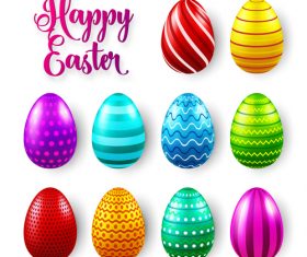 Easter egg colorful vector material 04