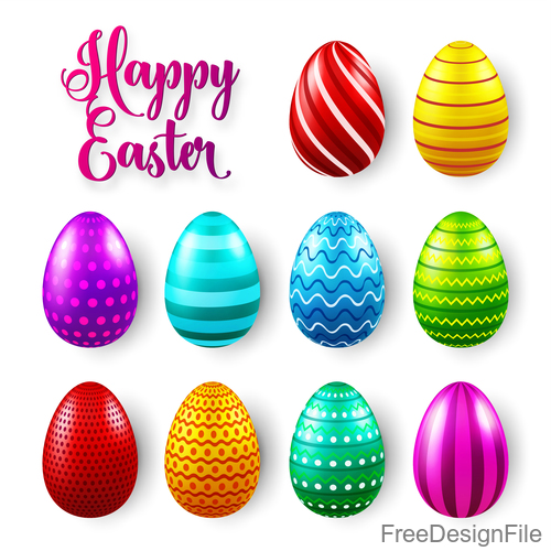 Easter egg colorful vector material 04