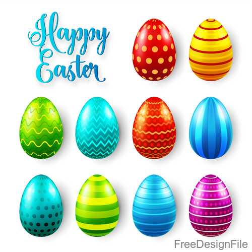 Easter egg colorful vector material 05
