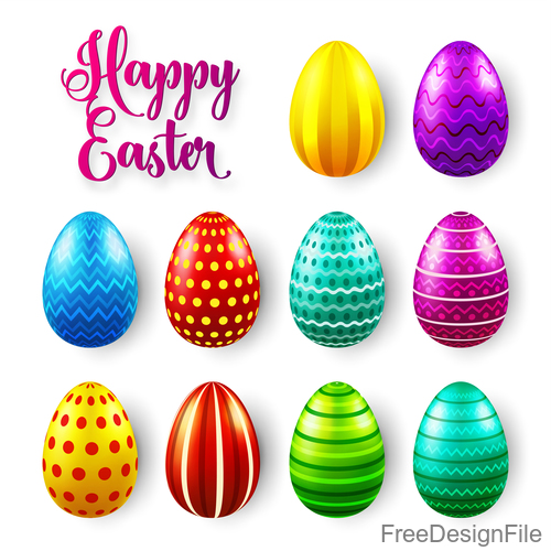 Easter egg colorful vector material 06