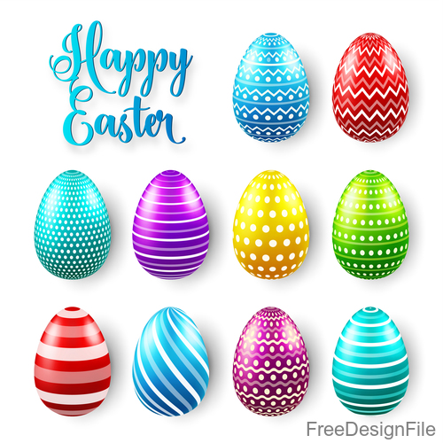 Easter egg colorful vector material 08