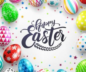 Easter egg frame with white background vector