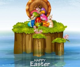 Easter egg hunt design with water vector