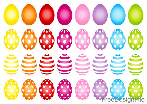 Easter egg illustration vector set
