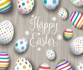 Easter egg with easter wood background vector