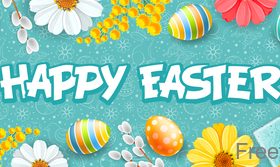 Easter egg with gift boxs and flower vector