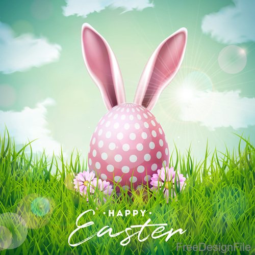 Easter egg with natural background vector