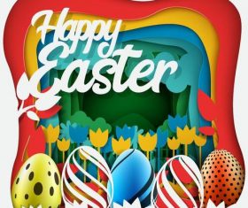 Easter egg with paper vector