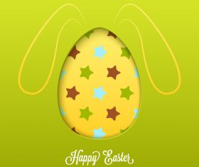 Easter egg with yellow easter background vector 01