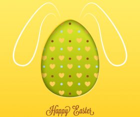 Easter egg with yellow easter background vector 02