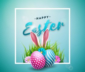 Easter frame with blurs background vector