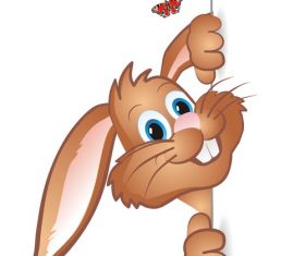 Easter funny rabbit illustration vector 01