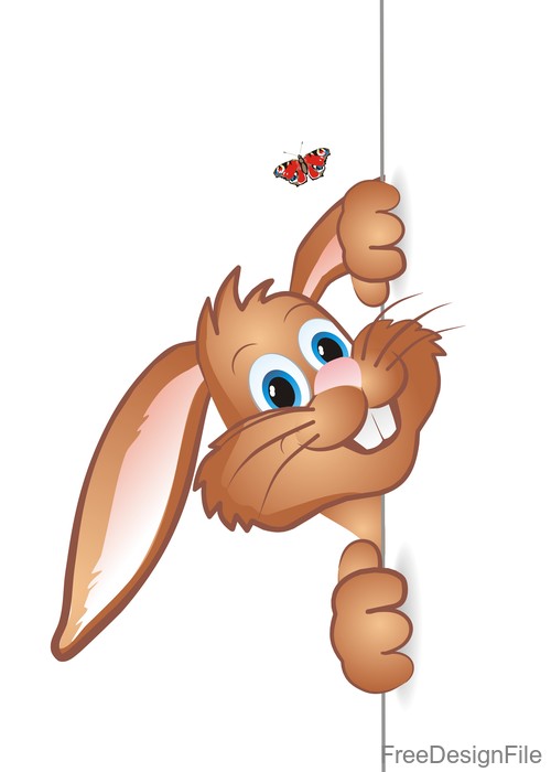 Easter funny rabbit illustration vector 01