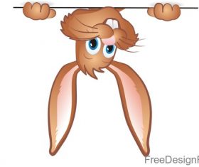 Easter funny rabbit illustration vector 02