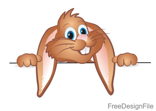 Easter funny rabbit illustration vector 03