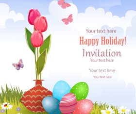 Easter holiday invitation vectors