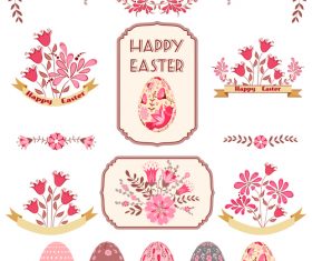Easter labels with easter egg vector
