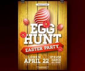 Easter party flyer with poster template vector 03