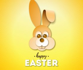 Easter rabbit with yellow background vector
