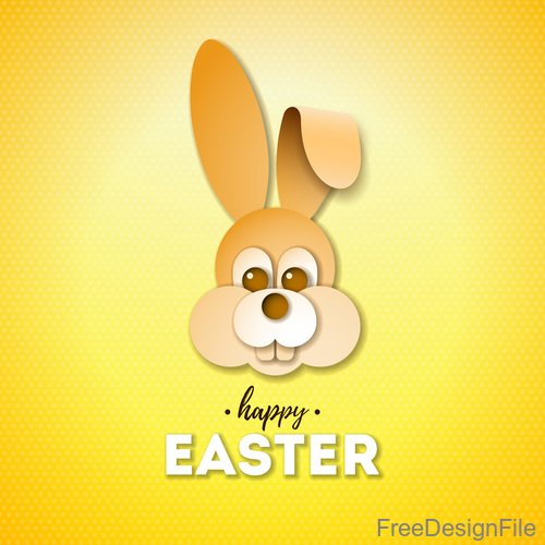 Easter rabbit with yellow background vector