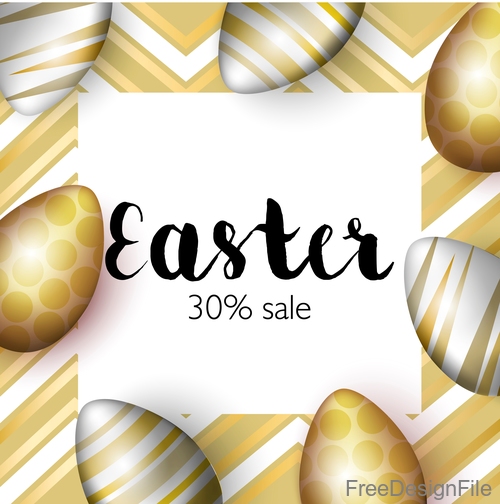 Easter sale 30 off poster vector 01