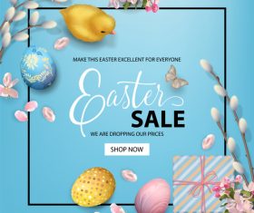 Easter sale shop now design vector