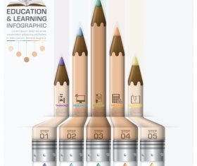 Education with learning infographic template vector 02