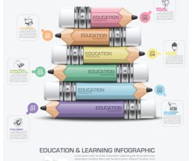 Education with learning infographic template vector 04