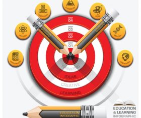 Education with learning infographic template vector 07