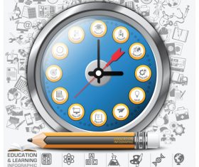 Education with learning infographic template vector 08