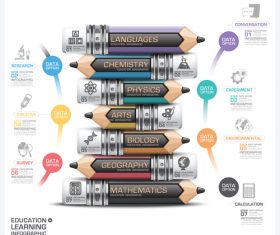 Education with learning infographic template vector 10